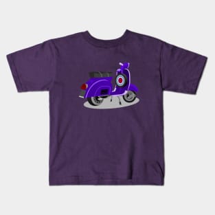 Purple vespa art illustration Kids T-Shirt
